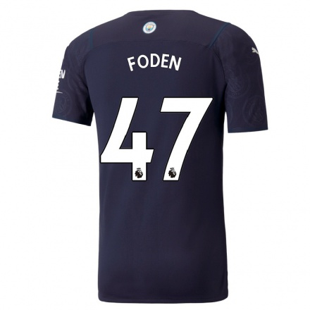 Homme Football Maillot Phil Foden #47 Bleu Foncé Tenues Third 2021/22 T-Shirt