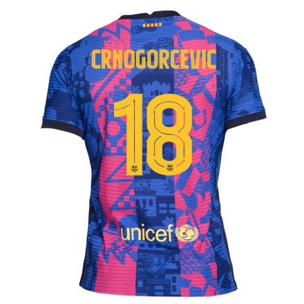 Homme Football Maillot Ana-Maria Crnogorcevic #18 Rose Bleue Tenues Third 2021/22 T-Shirt