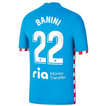 Homme Football Maillot Estefania Banini #22 Bleu Tenues Third 2021/22 T-Shirt