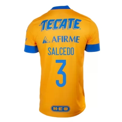 Homme Football Maillot Carlos Salcedo #3 Tenues Domicile Jaune 2020/21 Chemise