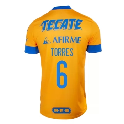 Homme Football Maillot Jorge Torres #6 Tenues Domicile Jaune 2020/21 Chemise
