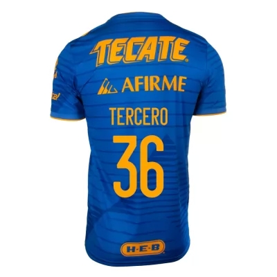 Homme Football Maillot Eduardo Tercero #36 Tenues Extérieur Bleu 2020/21 Chemise