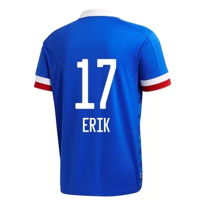 Homme Football Maillot Erik #17 Tenues Domicile Bleu 2020/21 Chemise