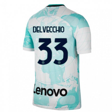 Kandiny Enfant Maillot Gabriele Delvecchio #33 Vert Clair Blanc Troisieme 2022/23 T-shirt