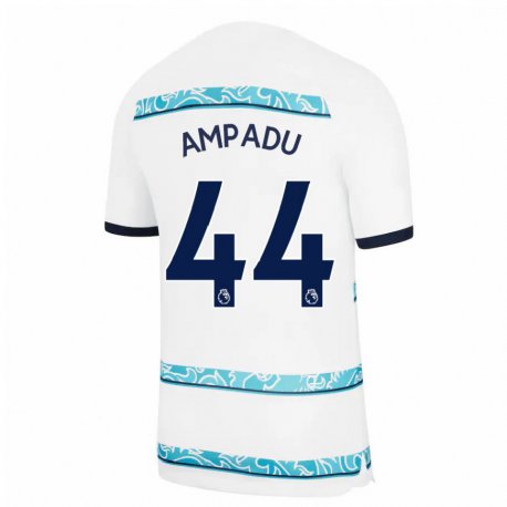 Kandiny Enfant Maillot Ethan Ampadu #44 Blanc Bleu Clair Troisieme 2022/23 T-shirt