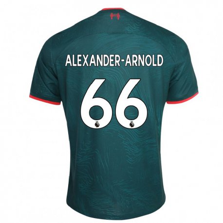 Kandiny Enfant Maillot Trent Alexander-arnold #66 Vert Foncé Troisieme 2022/23 T-shirt
