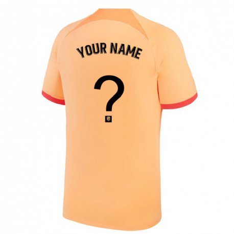 Kandiny Enfant Maillot Votre Nom #0 Orange Clair Troisieme 2022/23 T-shirt