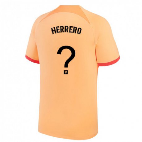 Kandiny Enfant Maillot Alex Herrero #0 Orange Clair Troisieme 2022/23 T-shirt