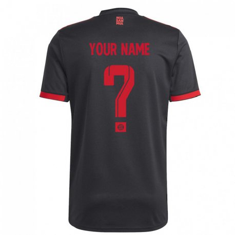 Kandiny Enfant Maillot Votre Nom #0 Noir Et Rouge Troisieme 2022/23 T-shirt