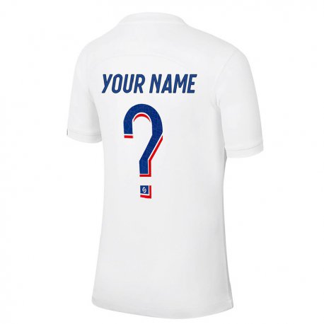 Kandiny Enfant Maillot Votre Nom #0 Blanc Bleu Troisieme 2022/23 T-shirt
