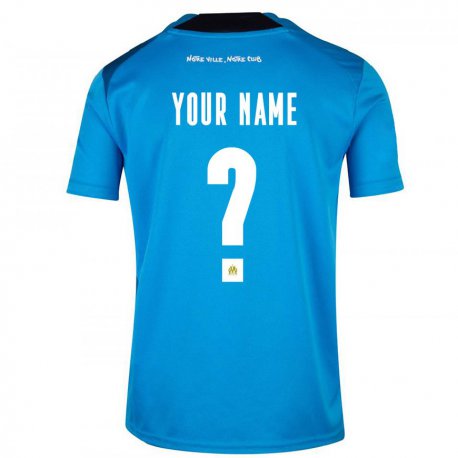 Kandiny Enfant Maillot Votre Nom #0 Bleu Foncé Blanc Troisieme 2022/23 T-shirt