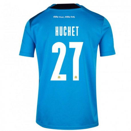 Kandiny Enfant Maillot Sarah Huchet #27 Bleu Foncé Blanc Troisieme 2022/23 T-shirt