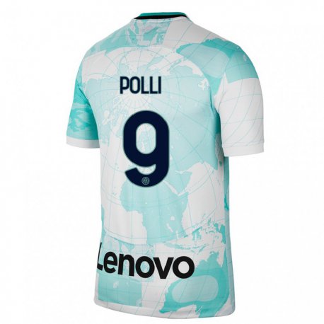Kandiny Homme Maillot Elisa Polli #9 Vert Clair Blanc Troisieme 2022/23 T-shirt