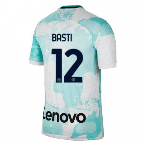 Kandiny Homme Maillot Matteo Basti #12 Vert Clair Blanc Troisieme 2022/23 T-shirt