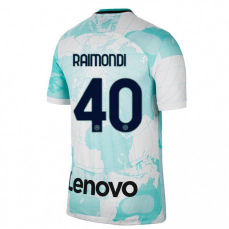 Kandiny Homme Maillot Paolo Raimondi #40 Vert Clair Blanc Troisieme 2022/23 T-shirt