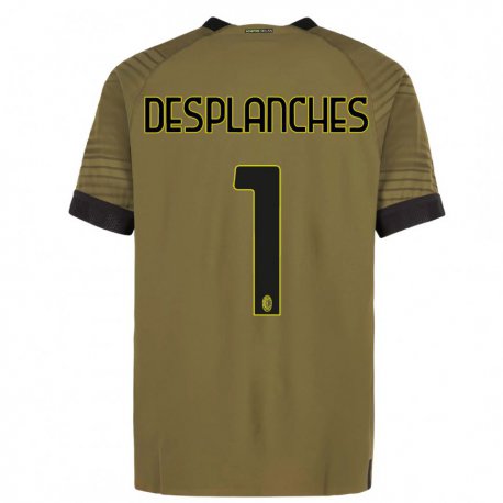 Kandiny Homme Maillot Sebastiano Desplanches #1 Vert Foncé Noir Troisieme 2022/23 T-shirt