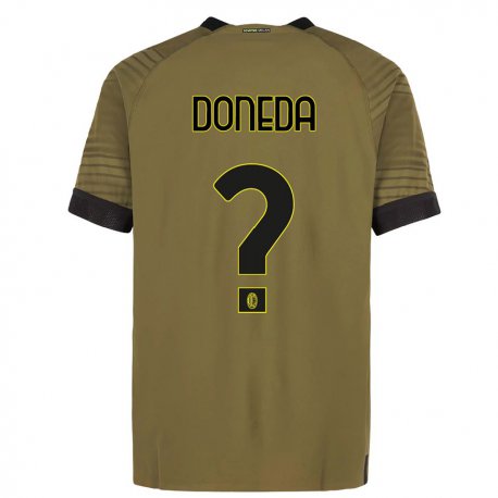 Kandiny Homme Maillot Paolo Doneda #0 Vert Foncé Noir Troisieme 2022/23 T-shirt