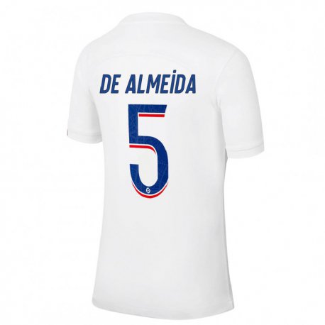 Kandiny Homme Maillot Elisa De Almeida #5 Blanc Bleu Troisieme 2022/23 T-shirt