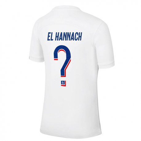 Kandiny Homme Maillot Younes El Hannach #0 Blanc Bleu Troisieme 2022/23 T-shirt