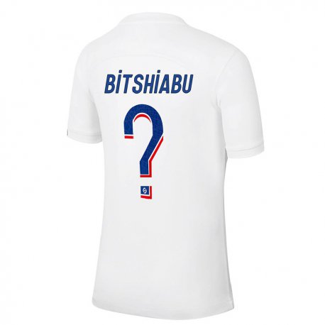 Kandiny Homme Maillot El Chadaille Bitshiabu #0 Blanc Bleu Troisieme 2022/23 T-shirt