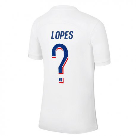 Kandiny Homme Maillot Emerick Lopes #0 Blanc Bleu Troisieme 2022/23 T-shirt