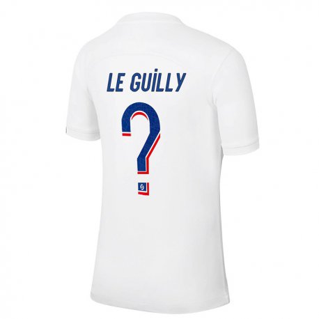 Kandiny Homme Maillot Eden Le Guilly #0 Blanc Bleu Troisieme 2022/23 T-shirt
