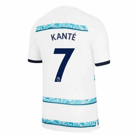 Kandiny Femme Maillot N'golo Kante #7 Blanc Bleu Clair Troisieme 2022/23 T-shirt