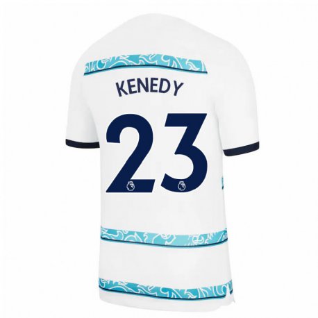 Kandiny Femme Maillot Robert Kenedy #23 Blanc Bleu Clair Troisieme 2022/23 T-shirt