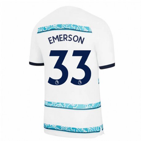 Kandiny Femme Maillot Emerson #33 Blanc Bleu Clair Troisieme 2022/23 T-shirt