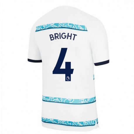 Kandiny Femme Maillot Millie Bright #4 Blanc Bleu Clair Troisieme 2022/23 T-shirt