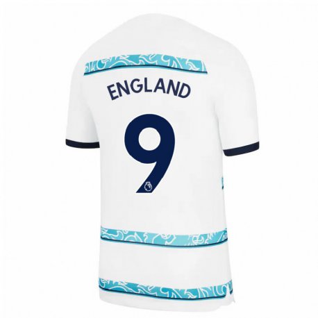 Kandiny Femme Maillot Bethany England #9 Blanc Bleu Clair Troisieme 2022/23 T-shirt
