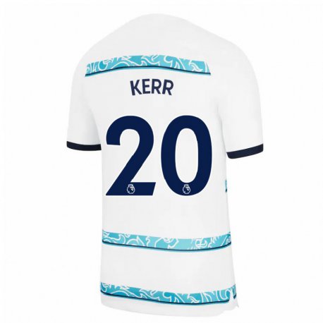 Kandiny Femme Maillot Sam Kerr #20 Blanc Bleu Clair Troisieme 2022/23 T-shirt