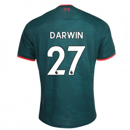 Kandiny Femme Maillot Darwin Nunez #27 Vert Foncé Troisieme 2022/23 T-shirt