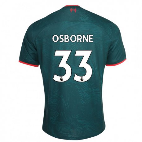 Kandiny Femme Maillot Niall Osborne #33 Vert Foncé Troisieme 2022/23 T-shirt