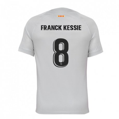 Kandiny Femme Maillot Franck Kessie #8 Gris Rouge Bleu Troisieme 2022/23 T-shirt