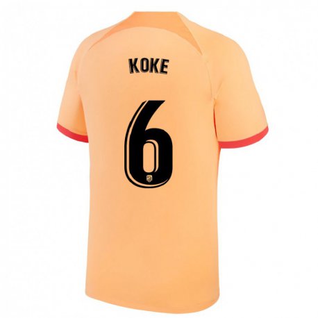 Kandiny Femme Maillot Koke #6 Orange Clair Troisieme 2022/23 T-shirt
