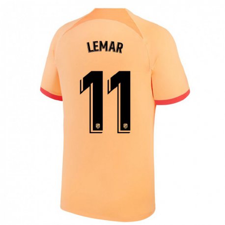 Kandiny Femme Maillot Thomas Lemar #11 Orange Clair Troisieme 2022/23 T-shirt