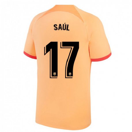Kandiny Femme Maillot Saul Niguez #17 Orange Clair Troisieme 2022/23 T-shirt