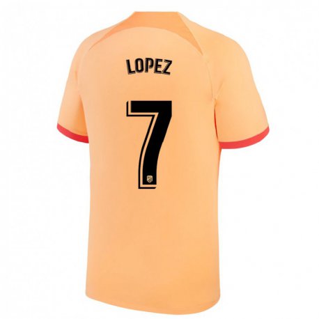 Kandiny Femme Maillot Maitane Lopez #7 Orange Clair Troisieme 2022/23 T-shirt