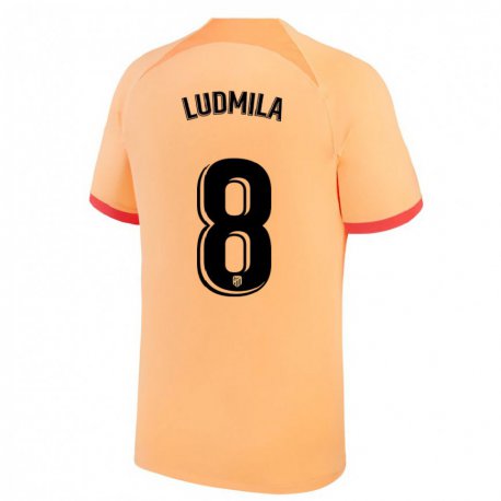 Kandiny Femme Maillot Ludmila #8 Orange Clair Troisieme 2022/23 T-shirt