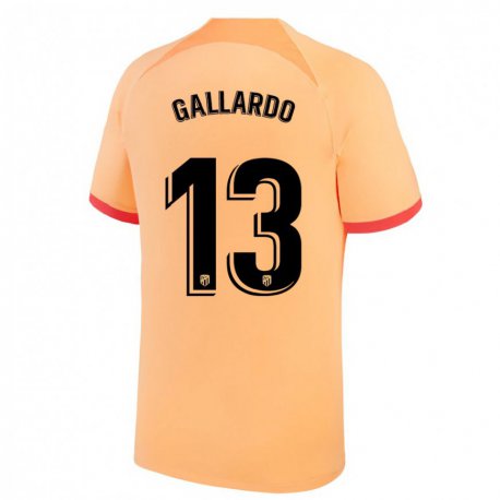 Kandiny Femme Maillot Lola Gallardo #13 Orange Clair Troisieme 2022/23 T-shirt