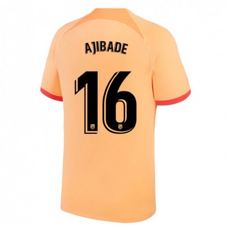 Kandiny Femme Maillot Rasheedat Ajibade #16 Orange Clair Troisieme 2022/23 T-shirt