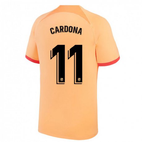 Kandiny Femme Maillot Marta Cardona #11 Orange Clair Troisieme 2022/23 T-shirt