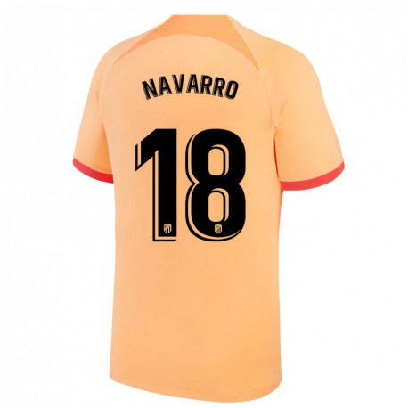 Kandiny Femme Maillot Eva Navarro #18 Orange Clair Troisieme 2022/23 T-shirt