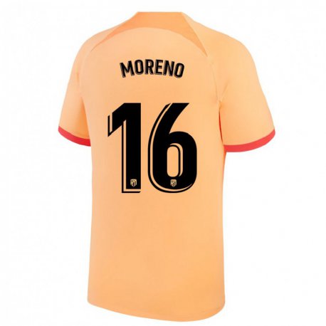 Kandiny Femme Maillot Marco Moreno #16 Orange Clair Troisieme 2022/23 T-shirt