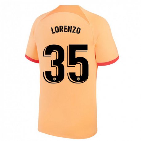 Kandiny Femme Maillot Diego Lorenzo #35 Orange Clair Troisieme 2022/23 T-shirt