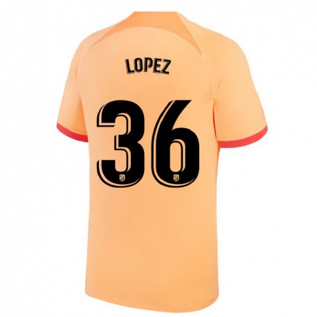 Kandiny Femme Maillot David Lopez #36 Orange Clair Troisieme 2022/23 T-shirt