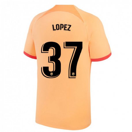 Kandiny Femme Maillot Alex Lopez #37 Orange Clair Troisieme 2022/23 T-shirt
