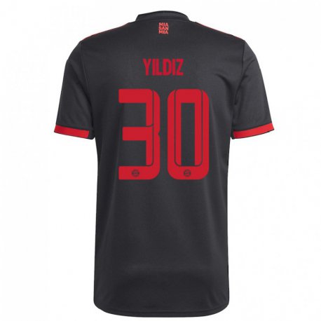 Kandiny Femme Maillot Kenan Yildiz #30 Noir Et Rouge Troisieme 2022/23 T-shirt
