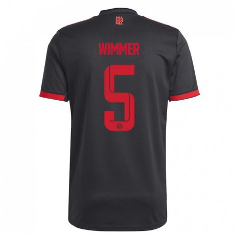 Kandiny Femme Maillot Benedikt Wimmer #5 Noir Et Rouge Troisieme 2022/23 T-shirt